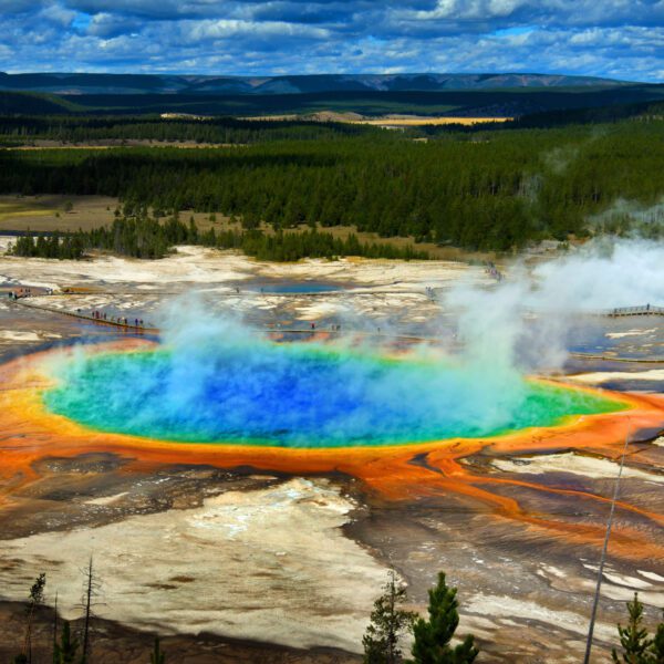 Grand Prismatic Pool at Yellowstone National Park Colors